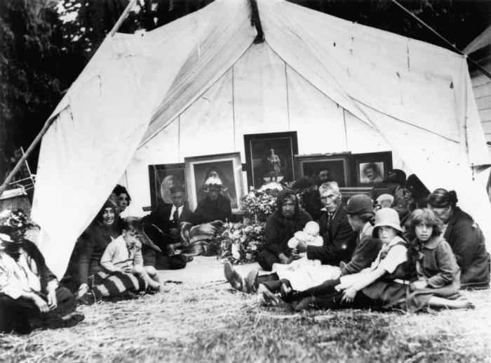 Mourners at the tangi